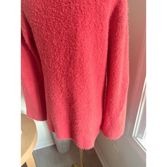 NWT Anthropologie Clayton Wool Blend Teddy V Neck Sweater Women’s XXS Rose Pink - Picture 8 of 9